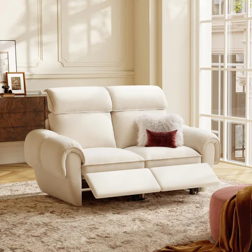Vista 11 de ALIVING Sofá modular seccional, sofá reclinable de 3 plazas para sala de estar, blanco roto Blanco hueso