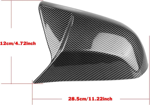 Vista 6 de Tapa de la tapa del espejo retrovisor de la puerta lateral para Cadillac CT4 ATS 2013-2024 negro