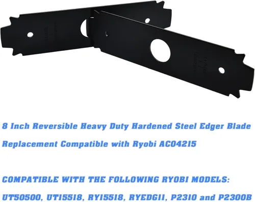 Vista 4 de WTA0075 - Cuchilla de repuesto reversible de acero endurecido de 8 pulgadas compatible con Ryobi AC04215 (paquete de 2)