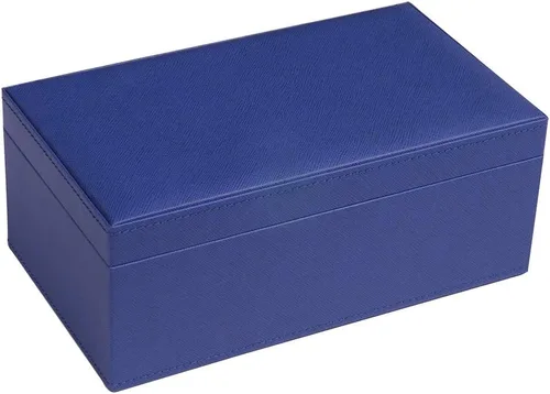 Vista 2 de Silverman & Co. Juego de dominó blanco grande Double 9 - Caja azul