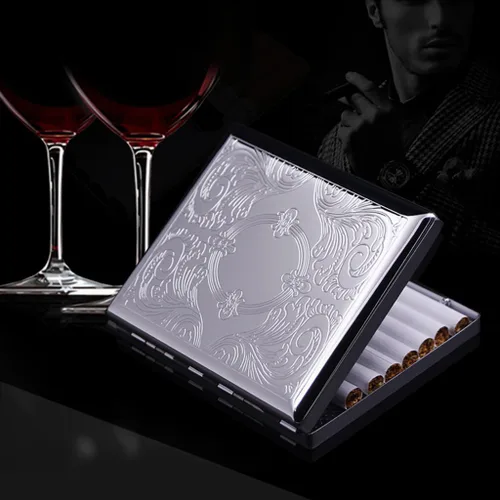 Vista 5 de Caja de cigarrillos de metal con capacidad para 20 cigarrillos para 3.307 in