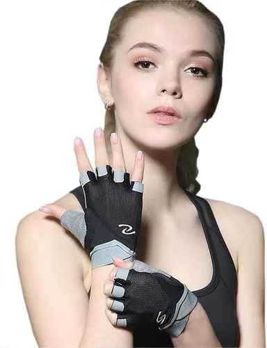 Vista 8 de Luwint Guantes de yoga sin dedos para mujer, antideslizantes, acolchados, para pilates, fitness, entrenamiento, entrenamiento, ejercicio, accesorios