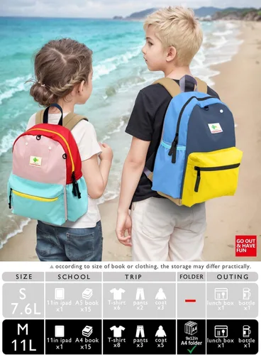 Vista 6 de Mochilas para niños, unisex, multicolor, medianas, 13 pulgadas de alto, 1 L, nailon, moderna, diseño de caricaturas, 3-5 años, escuela primaria