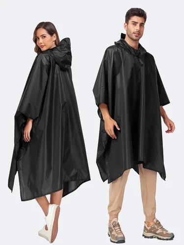 Vista 2 de SaphiRose Poncho de lluvia con capucha impermeable para hombres, mujeres y adultos