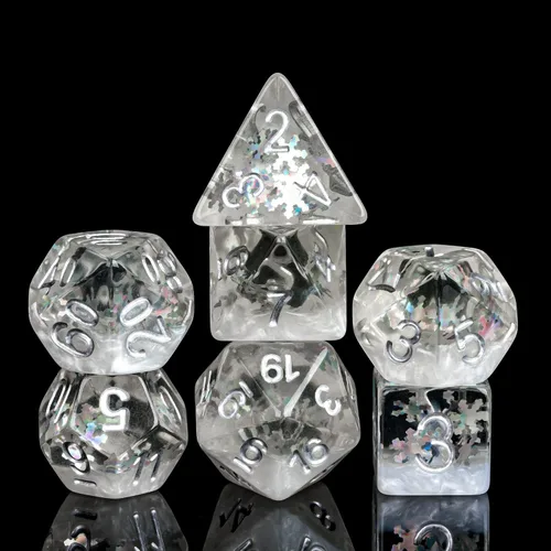 Vista 14 de Cusdie Dados DND de 7 troqueles, juego de dados poliédricos rellenos de globo ocular, para juegos de rol, dados D&D (globo ocular marrón)