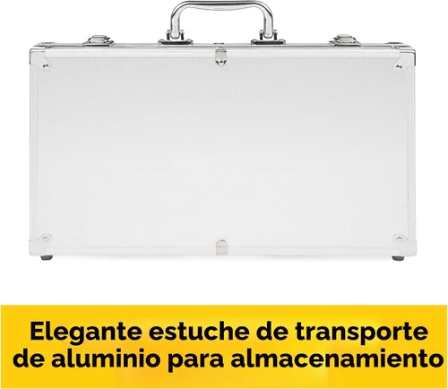 Vista 3 de Spin Master Games, Cardinal Classics, juego de póquer de 300 piezas con estuche de transporte de aluminio, fichas de peso profesional y dados
