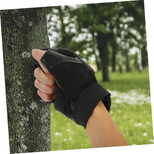 Vista 8 de Yardwe 3 pares de guantes de entrenamiento de medio dedo para fitness, transpirables, absorción de impactos, diseño para entrenamiento, ciclismo