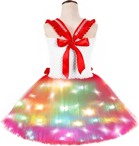 Vista 4 de Vestido de San Valentín para niñas, vestido de lazo con lentejuelas, vestido de corazón, vestido de fiesta de cumpleaños, vestido de niña