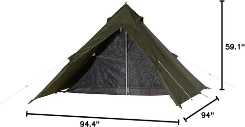 Vista 9 de BUNDOK Solo Teepee BDK-75 Single Pole Tent, Compact Storage, Storage Case Included