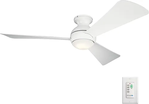 Vista 19 de Kichler Sola Ventilador de techo para exteriores de 44 pulgadas con luz LED, bronce antiguo