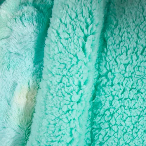 Vista 6 de COCOPLAY W Mantas de piel sintética, supersuaves, ligeras, lujosas, acogedoras, cálidas, de microfibra, en colores menta y arcoíris, de felpa Sherpa