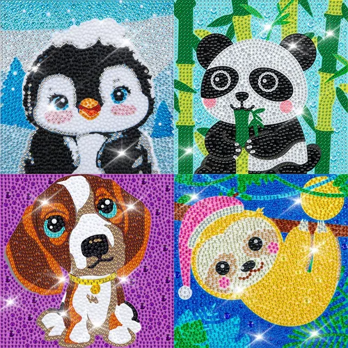 Vista 11 de Labeol Kits de arte de diamantes para niños, manualidades para niñas de 6 a 8 a 10 a 12 años, fáciles de hacer tú mismo, creativas calcomanías