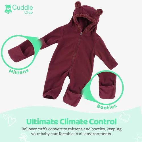 Vista 30 de Enterizo de vellón para bebé, rómper de una sola pieza con capucha para niños, ropa para exteriores, chaqueta infantil