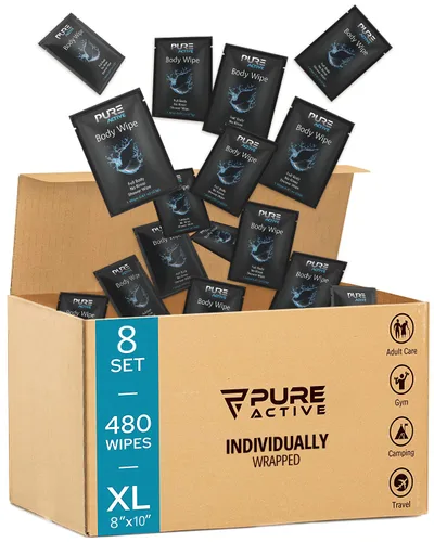 Vista 9 de Toallitas corporales para ducha de 12"x12", 40 toallitas corporales de higiene personal envueltas individualmente para mujeres y hombres, manténgase