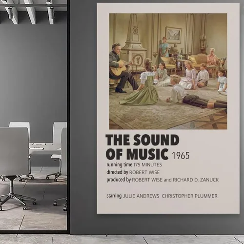 Vista 5 de CLBCIHWFN The Film Sound of Music - Pósteres artísticos musicales de cine retro para habitación, estética y arte de pared, póster de decoración