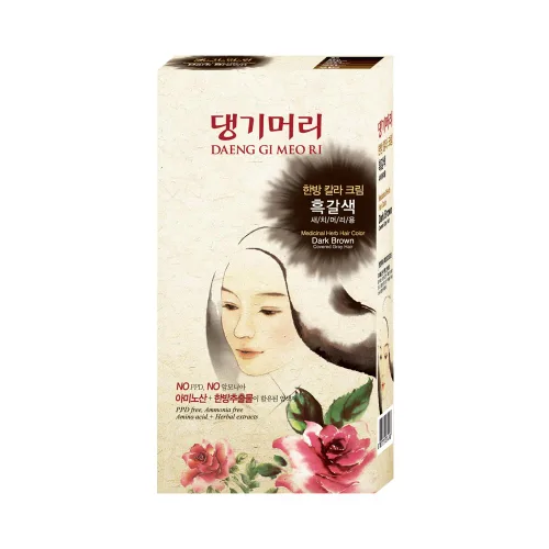 Vista 2 de Daeng Gi Meo Ri Crema de tinte para el cabello a base de hierbas, marrón oscuro, 5 onzas