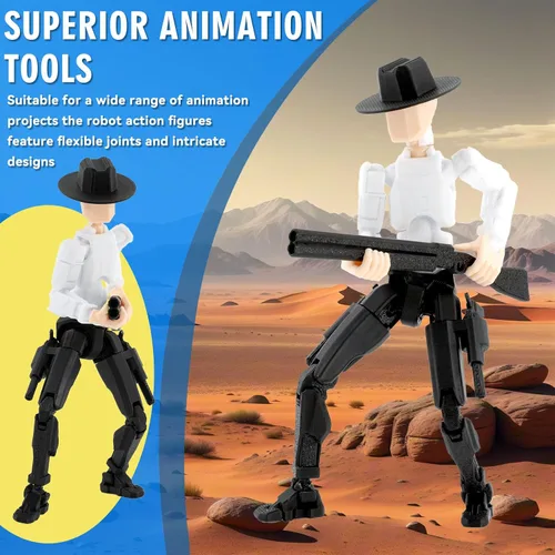 Vista 3 de Titan 13 Figura de Acción, Dummy de Vaquero Ya Ensamblado 13 Figuras de Acción para Niños, Paquete de 2, 5.4 pulgadas, Figura de Acción T Lucky 13