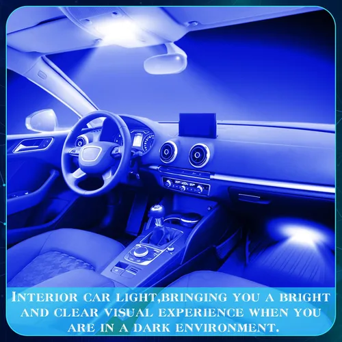 Vista 5 de Frienda Kit de bombillas LED para coche, 70 piezas, luz interior, luz de matrícula, azul