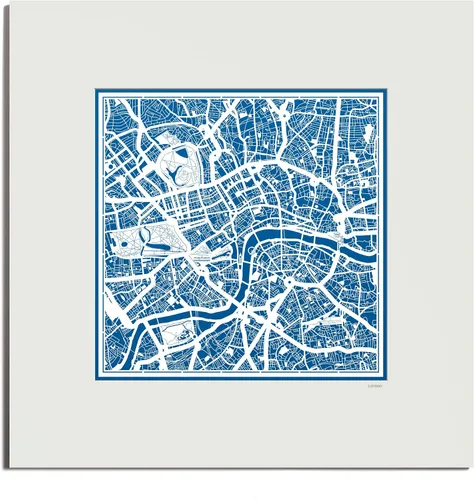 Vista 25 de O3 Design Studio Mapa de corte de papel de París, color negro mate, 20 x 20 pulgadas, arte en papel