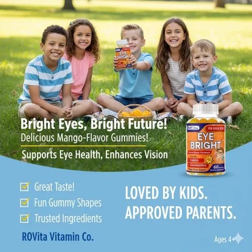 Vista 2 de Eye Bright - Gomitas de luteína para niños y adolescentes, vitaminas oculares con luteína y zeaxantina, suplementos de salud ocular para apoyo