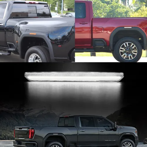 Vista 6 de Luces de posición laterales LED de repuesto para GMC Sierra 2500HD 3500HD 3500HD 2020 2021 2022 Pickup blanco marcadores laterales delanteros