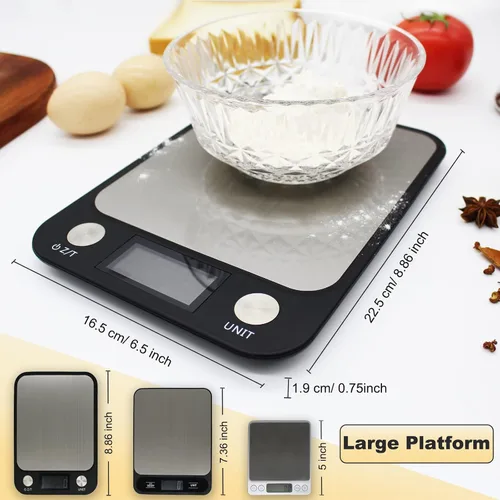 Vista 3 de Báscula de cocina de alimentos, báscula digital de 22.0 lbs y 22 libras, impermeable, gramos y onzas para pérdida de peso, hornear, cocinar