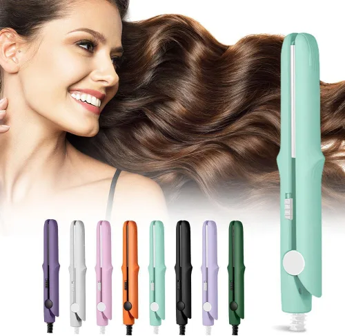 Vista 12 de Nueva varita rizadora y plancha plana 2026, mini rizador 2 en 1 para cabello corto, rizador de doble propósito, rizador portátil de viaje para todo