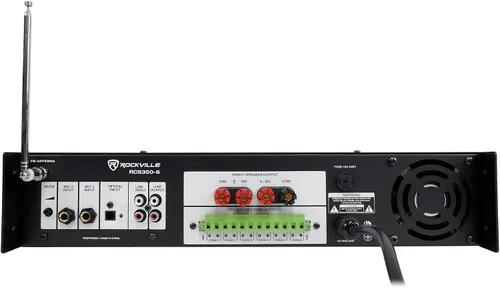 Vista 5 de Rockville Amplificador comercial de 6 zonas+(4) altavoces de techo de 8" para restaurante/bar