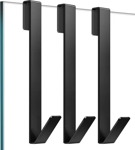 Vista 9 de Ganchos para puerta de ducha de 10 pulgadas, ganchos de ducha para toallas, ganchos de toalla extendidos resistentes sin perforaciones para puerta