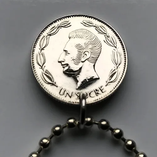 Vista 3 de 1990 Ecuador 1 Sucre moneda colgante escudo Ecuatoriano Guayaquil Quito Cuenca Machala Manta Portoviejo Esmeraldas Ambato Chimborazo Guayas Eloy