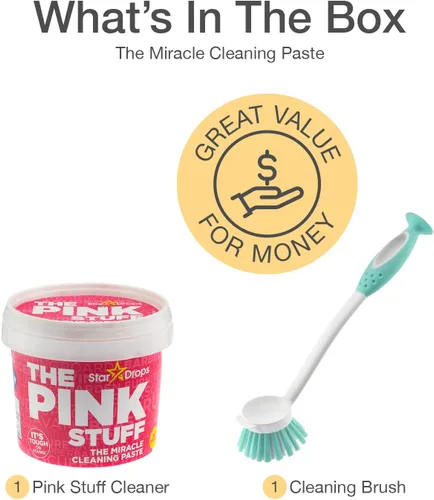 Vista 3 de The Pink Stuff - La pasta de limpieza multiusos Miracle con un cepillo de limpieza profunda Good Grips (crema y cepillo)