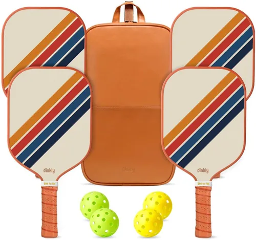 Vista 8 de Juego de 2/4 palas de pickleball - Raqueta de pickleball de grafito/fibra de vidrio aprobada por USAPA, 2 raquetas de pickleball, 4 pelotas y 1