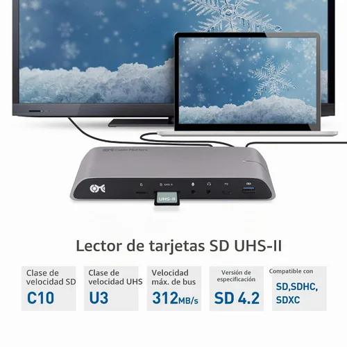 Vista 4 de Cable Matters Base USB C para Windows, DisplayPort dual 4K, carga de 80 W