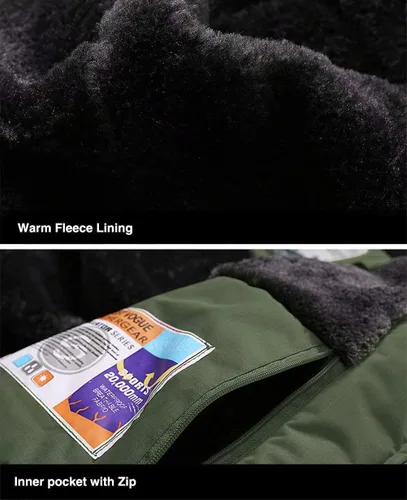 Vista 6 de MAGCOMSEN - Chaqueta de invierno para hombre, impermeable, abrigada, con forro polar y múltiples bolsillos