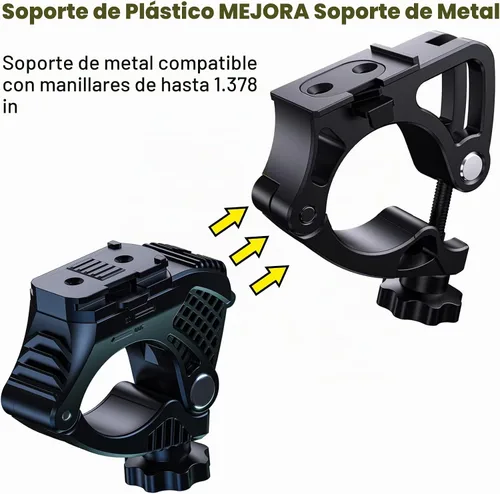 Vista 4 de VICTAGEN Soporte de repuesto para luces de bicicleta modelo VTG8 VTG8Shield B3, base de montaje de faros de bicicleta, soporte de luz de bicicleta