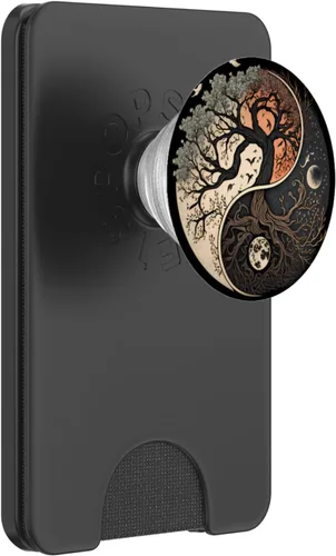 Vista 7 de PopGrip adhesivo PopSockets de Yin Yang del árbol de la vida