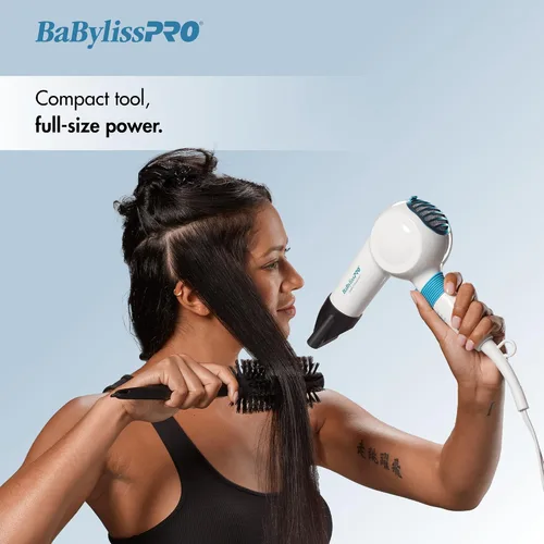 Vista 2 de BaBylissPRO Compact Midi Hair Dryer, 1000 watts, Great for Travel or touchups, Includes Diffuser and Concentrator