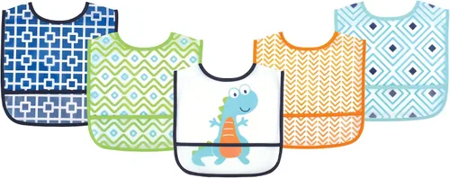 Vista 7 de Luvable Friends Baberos PEVA impermeables unisex para bebés Flamenco
