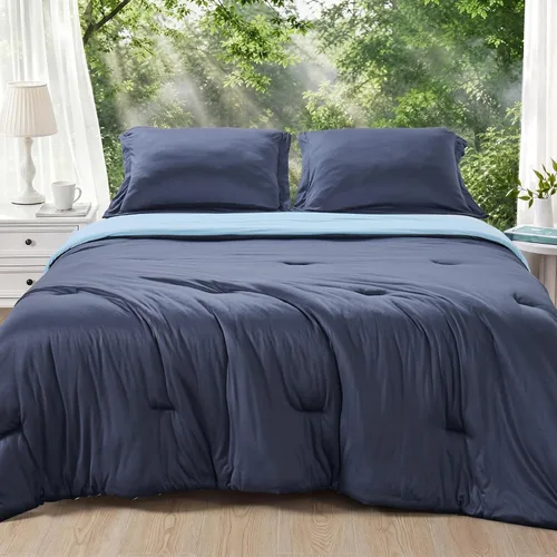 Vista 41 de MUXHOMO Juego de edredón beige tamaño individual/individual XL, ropa de cama alternativa ultrasuave para todas las estaciones. El juego de cama