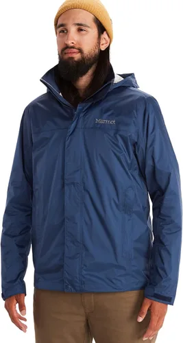 Vista 2 de MARMOT Chaqueta impermeable Precip Eco para hombre, 100% reciclada, transpirable, ligera, plegable Azul ártico
