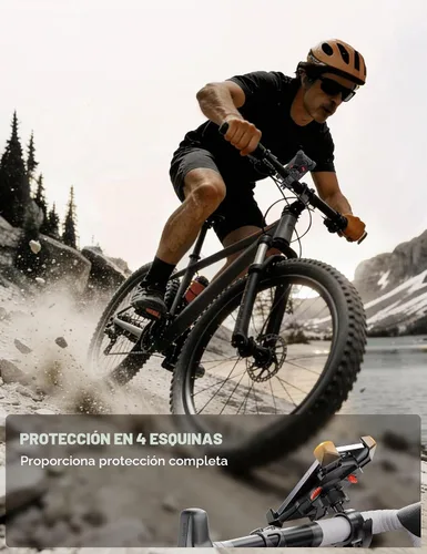 Vista 6 de Grefay Soporte para teléfono de bicicleta, soporte de teléfono para motocicleta con abrazadera de manillar para bicicleta, adecuado con iPhone 16 15
