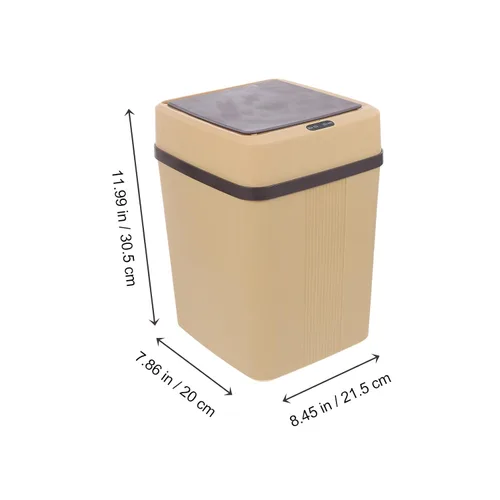 Vista 2 de Cubo de basura automático sin contacto inteligente con modos, contenedor de basura de plástico a pilas para cocina, oficina, baño, sensor sin