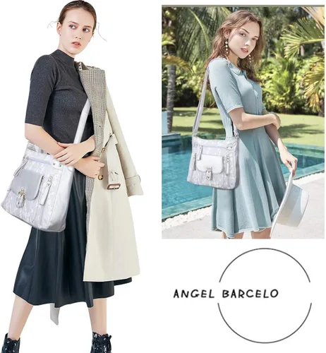 Vista 7 de Angel Kiss Bolsos cruzados bolsos de hombro y bolsos para mujer con múltiples bolsillos para uso diario suaves tamaño mediano