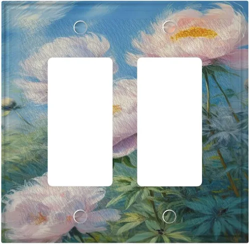 Vista 121 de Cubiertas de Interruptor de Luz Artísticas Decorativas Boho Figura Abstracta Interruptor de Pared Único Placa de Interruptor Decorativo Placa