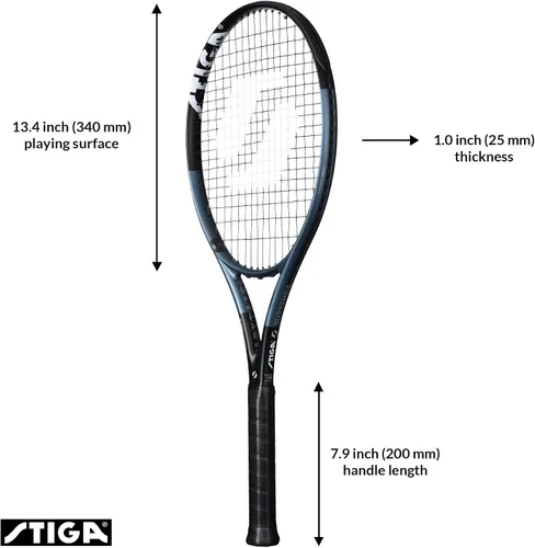 Vista 2 de STIGA Supreme Raqueta de tenis, raqueta de tenis para adultos para jugadores avanzados y juegos de alto rendimiento