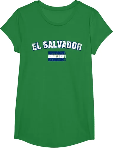Vista 41 de EL SALVADOR Bandera Vintage Hombres Mujeres Niños Camiseta EL SALVADOR