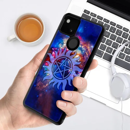 Vista 6 de CARLOCA Funda compatible con Google Pixel 4A, diseño de cosmos sobrenatural, ultra protección, a prueba de golpes, silicona suave, TPU