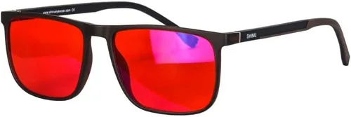 Vista 8 de SHINU Buen sueño Gafas de bloqueo de luz azul Hombres Lentes Rojas Anti Luz Verde Elimina la fatiga ocular Gafas Bluelight 078RD