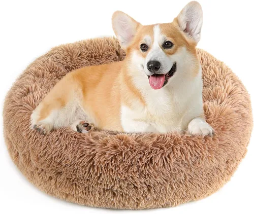 Vista 13 de NOYAL Cama Calmante en Forma de Rosquilla para Perros Pequeños a Medianos y Gatos - Cama de Mascotas de Felpa Sintética Anti-Ansiedad con Funda