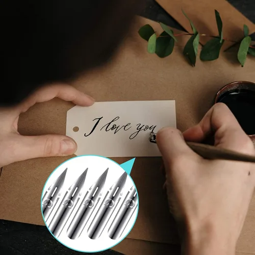 Vista 4 de Zonon Juego de 10 puntas de pluma de cómic, modelo G, puntas de caligrafía para repuestos de pluma estilográfica
